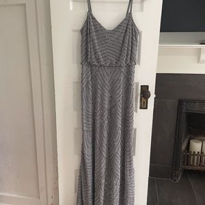 Sequin Blouson Dress in Grey Size 4